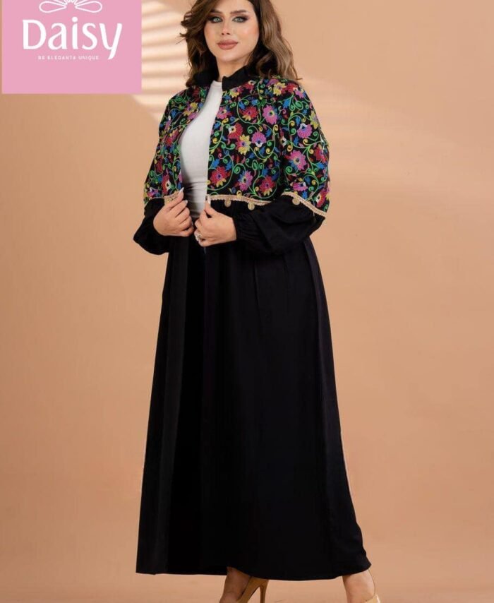 Flowers Embroidery - BLACK, SIZE 1