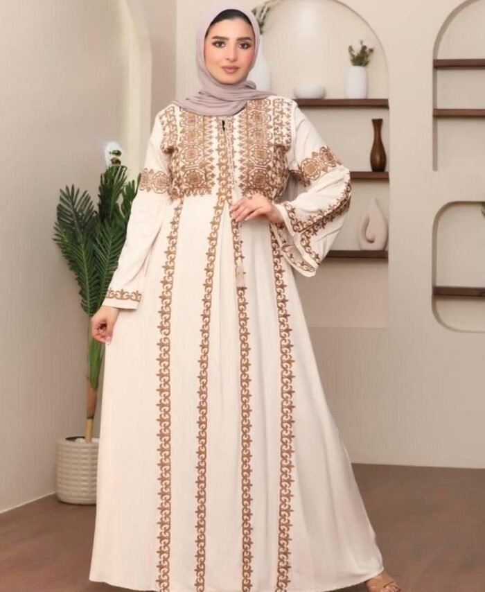 Princess Embroidery Cotton Dress – Shrink-Resistant Cotton